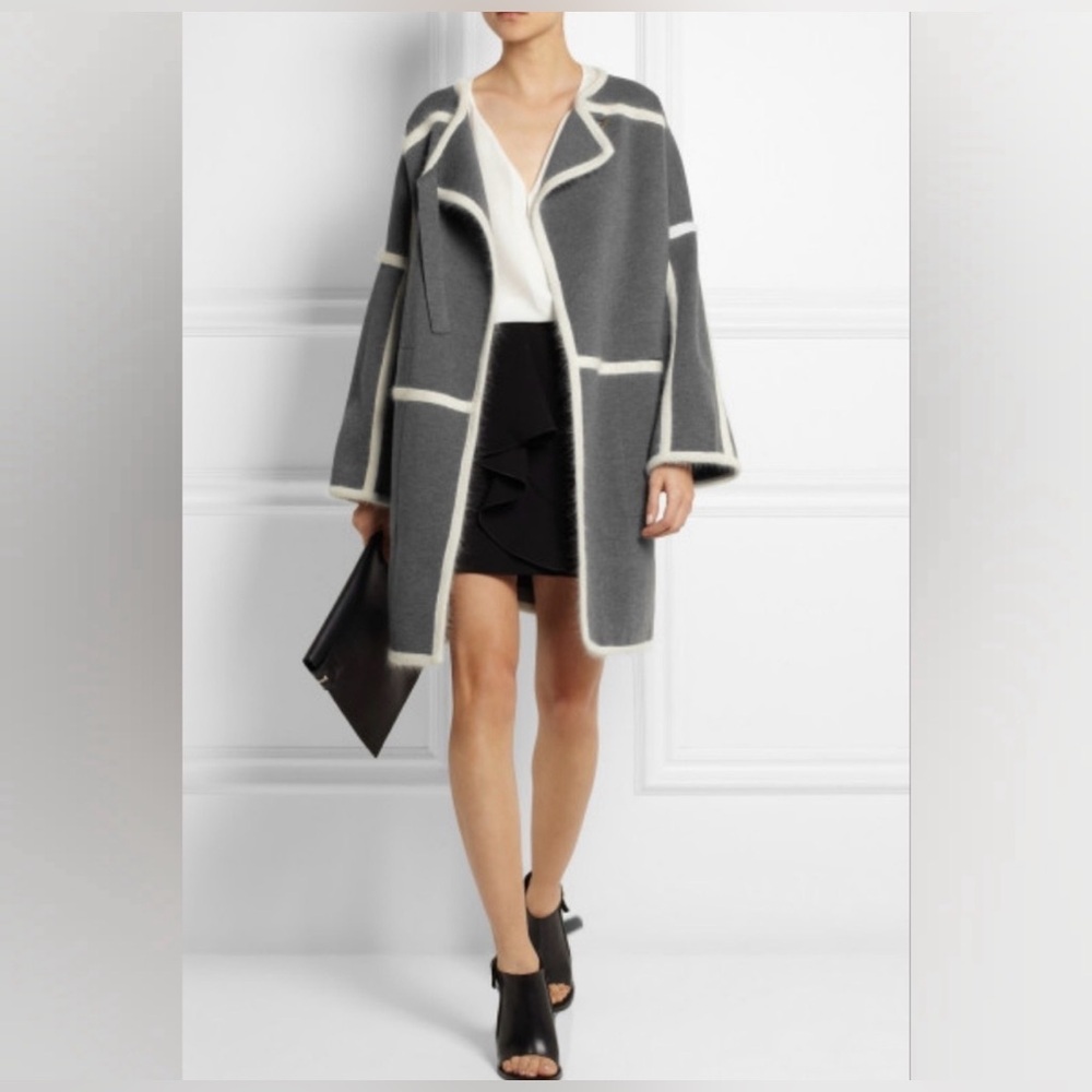 Chloé Angora Blanket Coat in Gray Wool